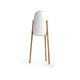 Dreibein-Stehleuchte Rocket mit Holz und Polyethylen, elegante Lampe für Zuhause, 38x70 cm.