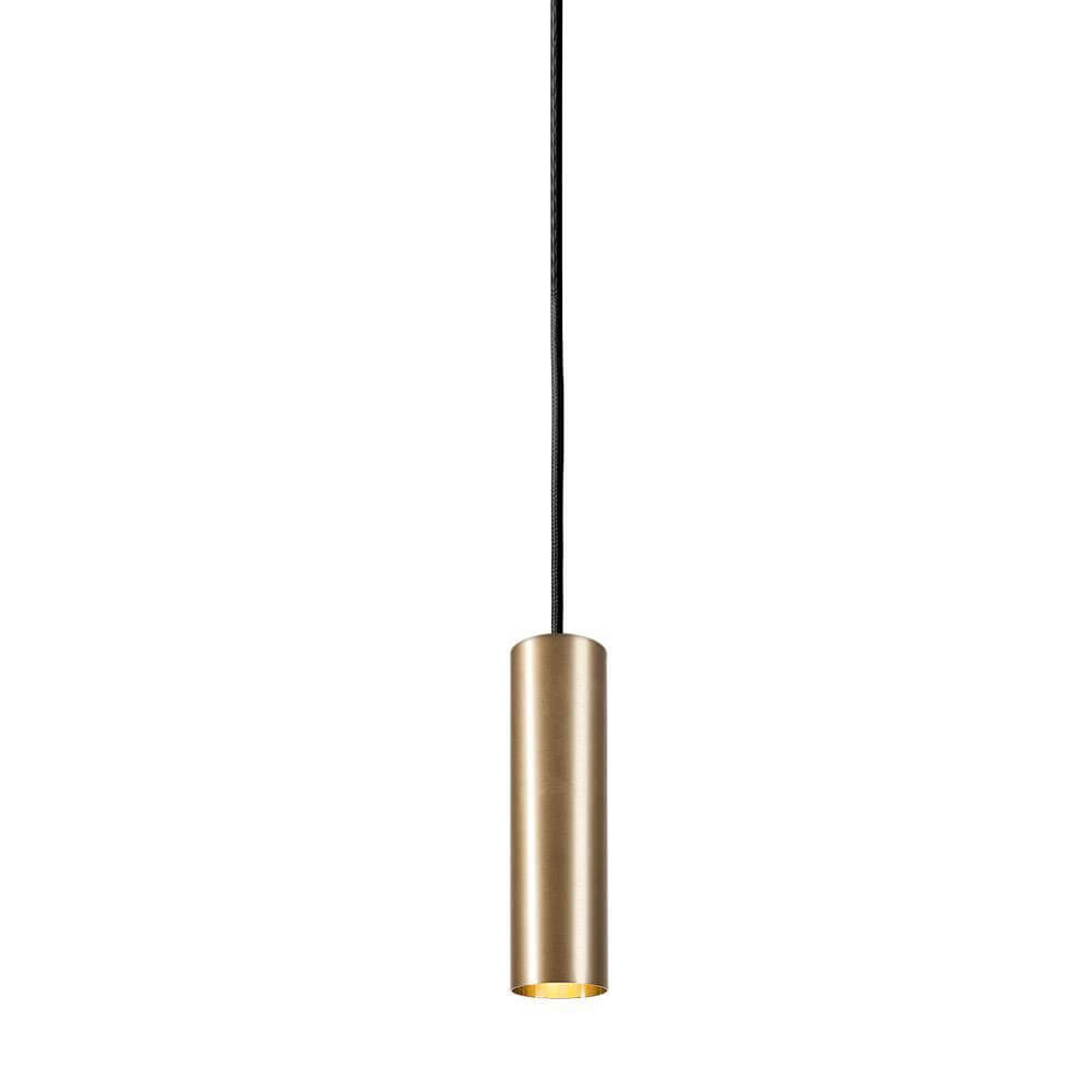 Hängeleuchte Eye M Ø 5,5cm Schwarz, Goldfarben - elegante, moderne Pendelleuchte in Gold mit schlankem Zylinder-Design.
