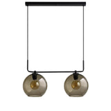 Hängeleuchte Monaco im Retro-Look in Schwarz mit Rauchglas-Schirmen, elegante Beleuchtung für Wohnzimmer.