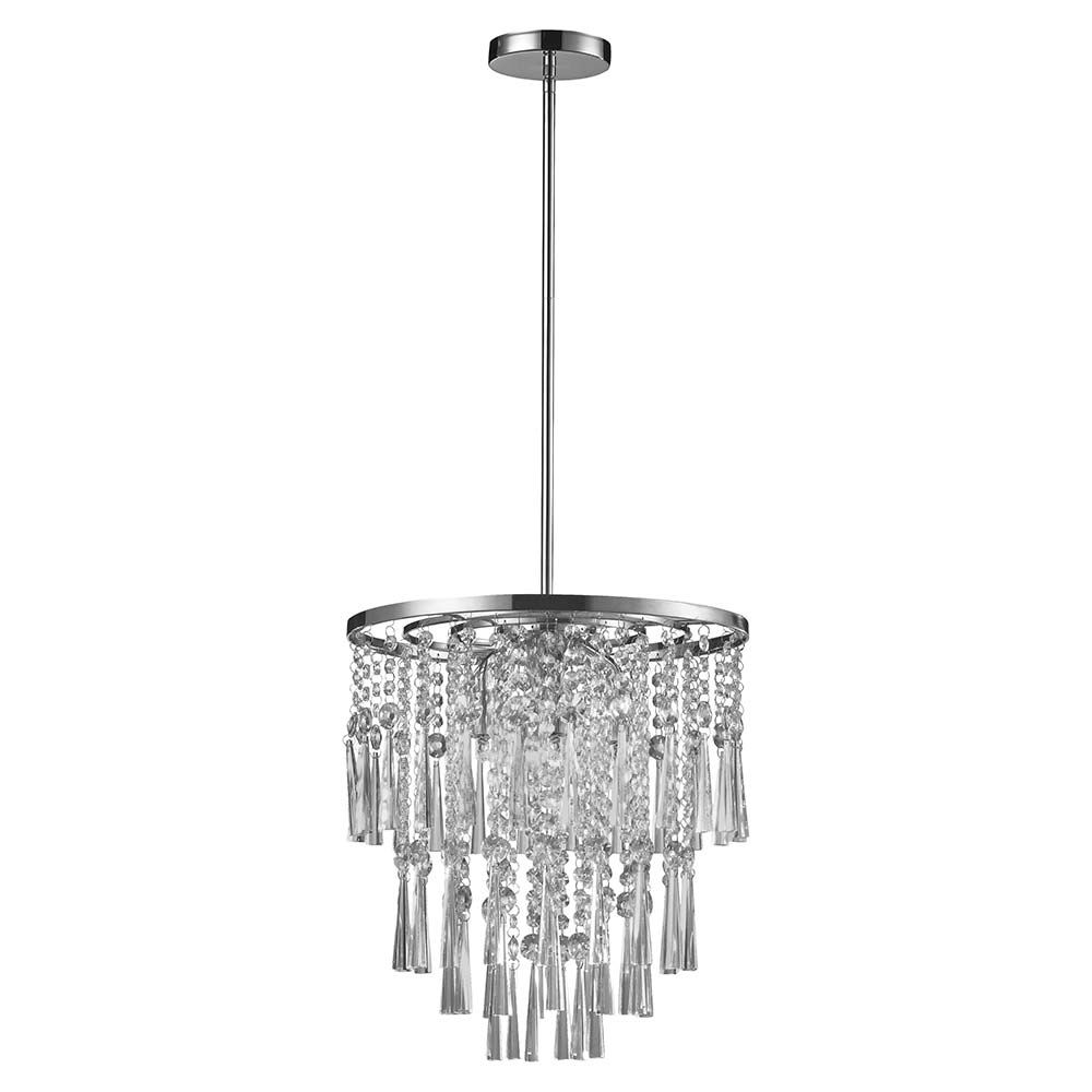 Lámpara Luxoria 6 luces cromada, transparente