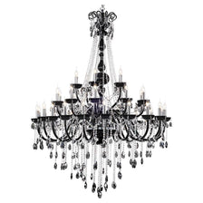 Kronleuchter Queen 35-flg. Schwarz, Transparent mit elegantem Design und funkelnden Kristallen.