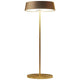 Moderne goldene Stehlampe mit braunem Lampenschirm für stilvolle Beleuchtung in jedem Raum.