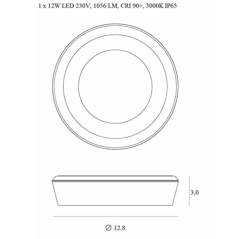 LED ceiling surface-mounted spotlight Santa Flat IP65