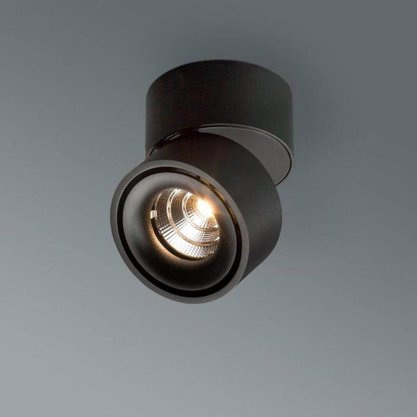 LED Decken-Aufbauspot Simple Mini 550lm Schwarz – dreh- und schwenkbare Aluminium Aufbauleuchte in modernem Design.