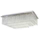LED Deckenlampe Gemma Short 19-flg. in Chrom mit transparenten Elementen, 4560lm Lichtstärke.