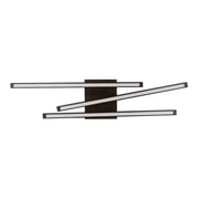LED Linus Sidelong ceiling light 2520lm walnut in a modern design with asymmetrical light bars.