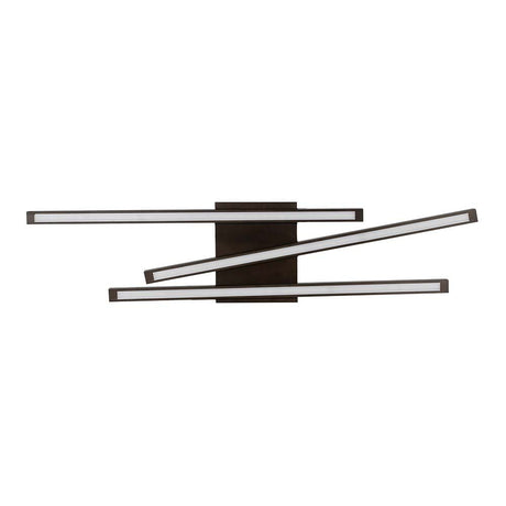 LED Linus Sidelong ceiling light 2520lm walnut in a modern design with asymmetrical light bars.
