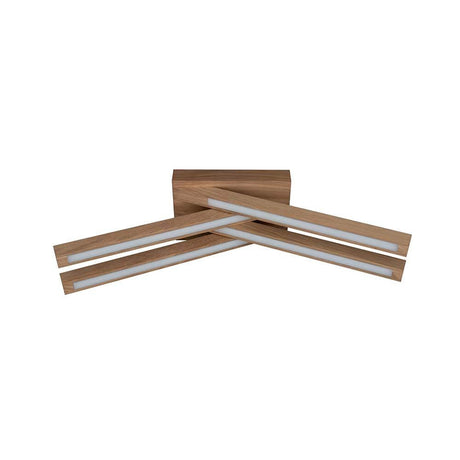 LED Ceiling light Linus Crossed 1680lm oiled oak with modern design and high-quality wood finish.