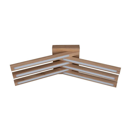 LED Ceiling light Linus Crossed 2520lm Oiled Oak in a modern design with wooden elements.