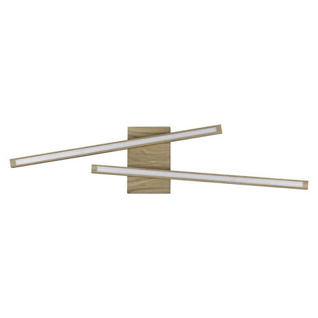 LED Ceiling light Linus Sidelong 1680lm Oak-oiled in a modern design with a wood finish.