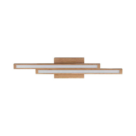 LED Linus Straight ceiling light 1120lm oiled oak in a modern design with wooden frame and LED lighting.