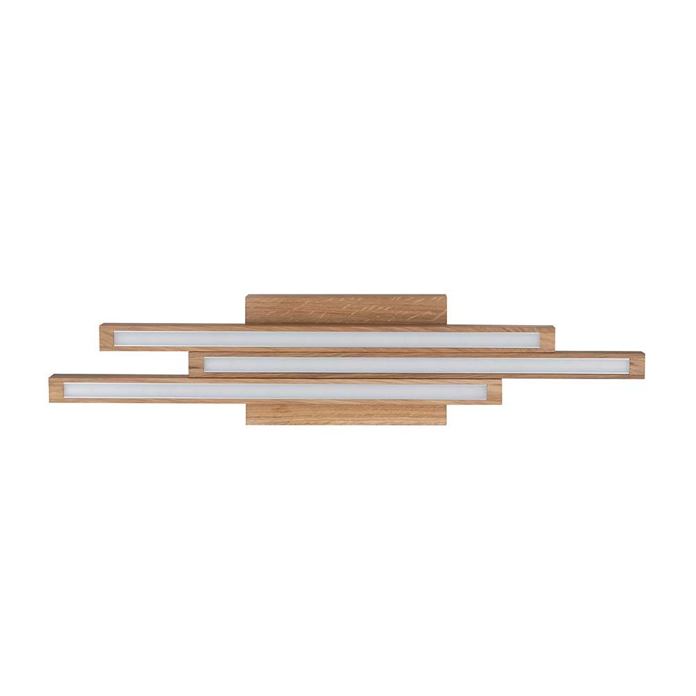 LED Deckenleuchte Linus Straight, 1680lm, mit Eiche-Geölt, modernes Design für jeden Wohnraum.