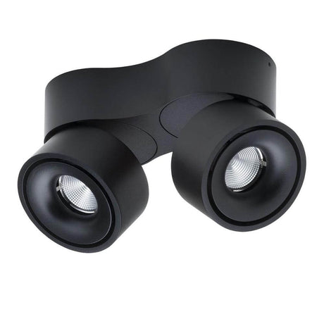 LED Deckenspot Simple 2x680lm Schwarz - zwei dreh- und schwenkbare Leuchtenköpfe in modernem Schwarz.