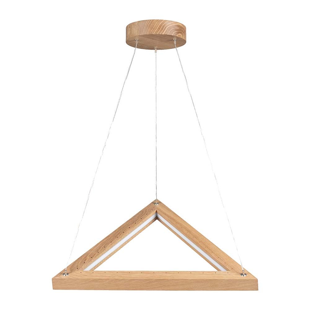LED Hängelampe Legno aus geöltem Eichenholz, moderne Form, 1680lm, ideal für stilvolle Räume.