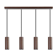 LED Hängelampe Pipe 350lm Nuss, moderne 4-flammige Pendelleuchte in Nussbraun