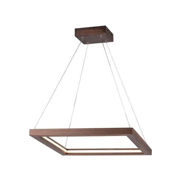 LED Hängeleuchte Legno 2520lm Nuss im modernen Design mit Holzrahmen und LED-Beleuchtung.
