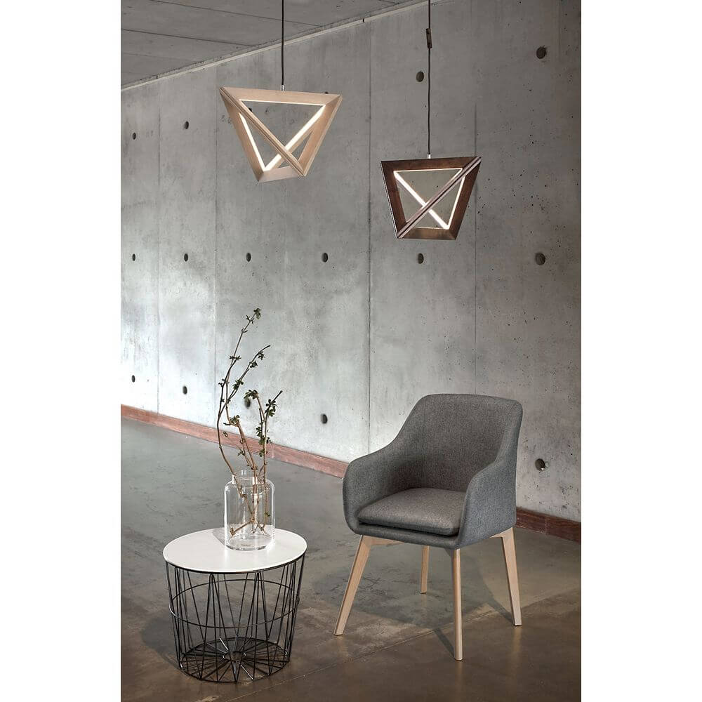 Lampada a pendente a LED Trigonon 2500lm olio olio di quercia