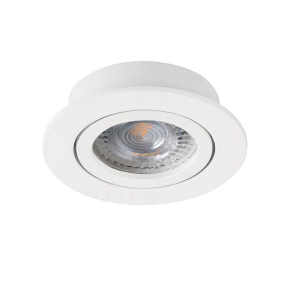LED-Spot IP44 mit schwenkbarem Einbaustrahler für gedämmte Hohldecken in Weiß.