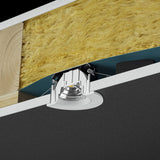 LED-Spot IP44 flexibel und schwenkbar, ideal für gedämmte Hohldecken mit geringer Einbautiefe.