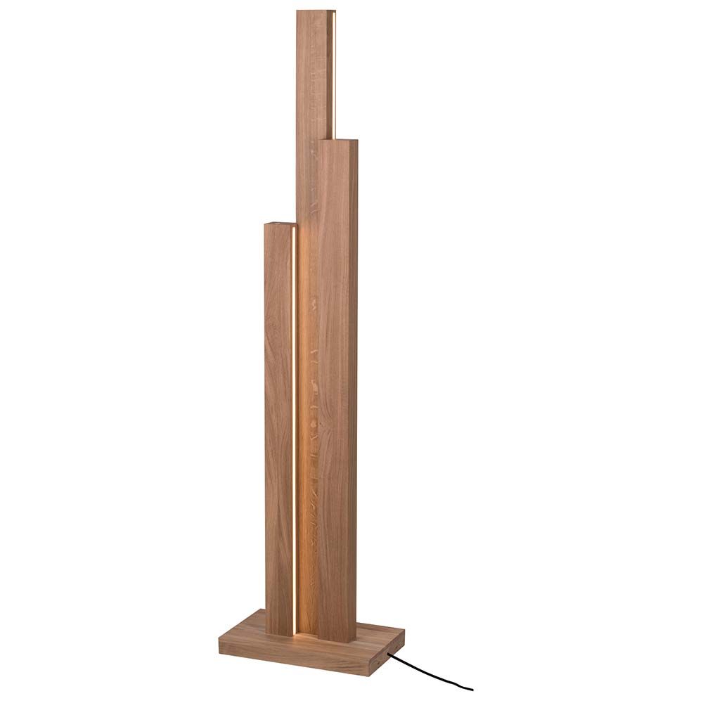 LED Stehlampe Manhattan Touch-Dimmer 5600lm Eiche-Geölt mit modernem Design und warmem Licht.