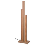 LED Stehlampe Manhattan Touch-Dimmer 5600lm Eiche-Geölt in modernem Design mit hölzernem Fuß.