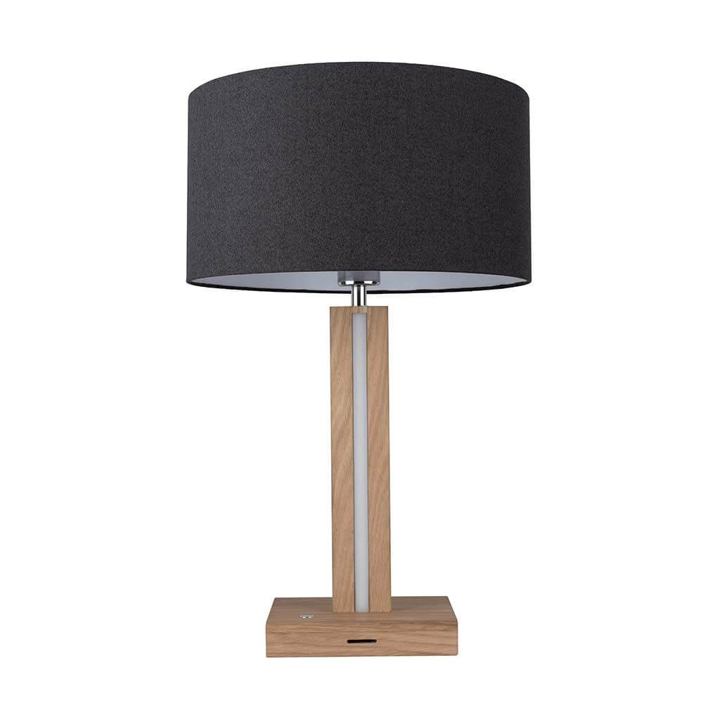 Lampada da tavolo a LED Asseto 980lm Olio di quercia, nero