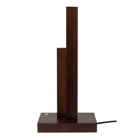 LED Tischlampe Manhattan Touch-Dimmer 910lm Nuss in modernem Design von der Seite.