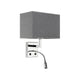 Wandlampe Hotel mit LED-Lesearm Grau, Chrom – moderne Wandleuchte mit verstellbarem Lesearm und schlichtem Design.