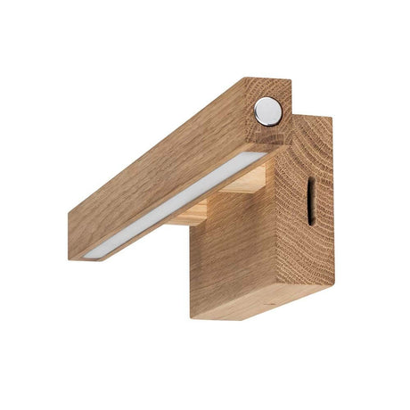 LED Smal wall light touch dimmer 490lm oiled oak with a modern design made of oiled oak wood.