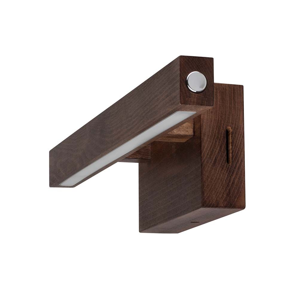 LED Wandleuchte Smal mit Touch-Dimmer und 490lm in Nussbaum - modernes Design für stilvolle Beleuchtung.