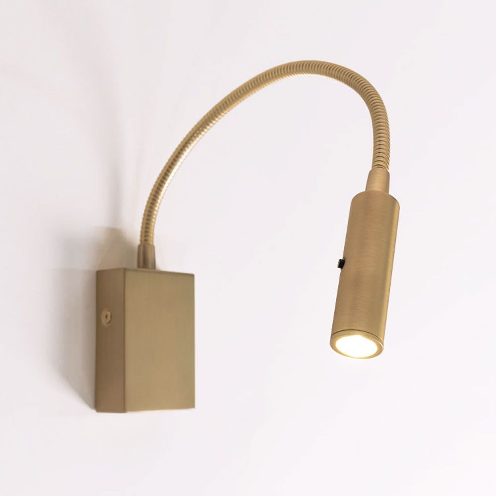 LED wall light Switch reading light brass