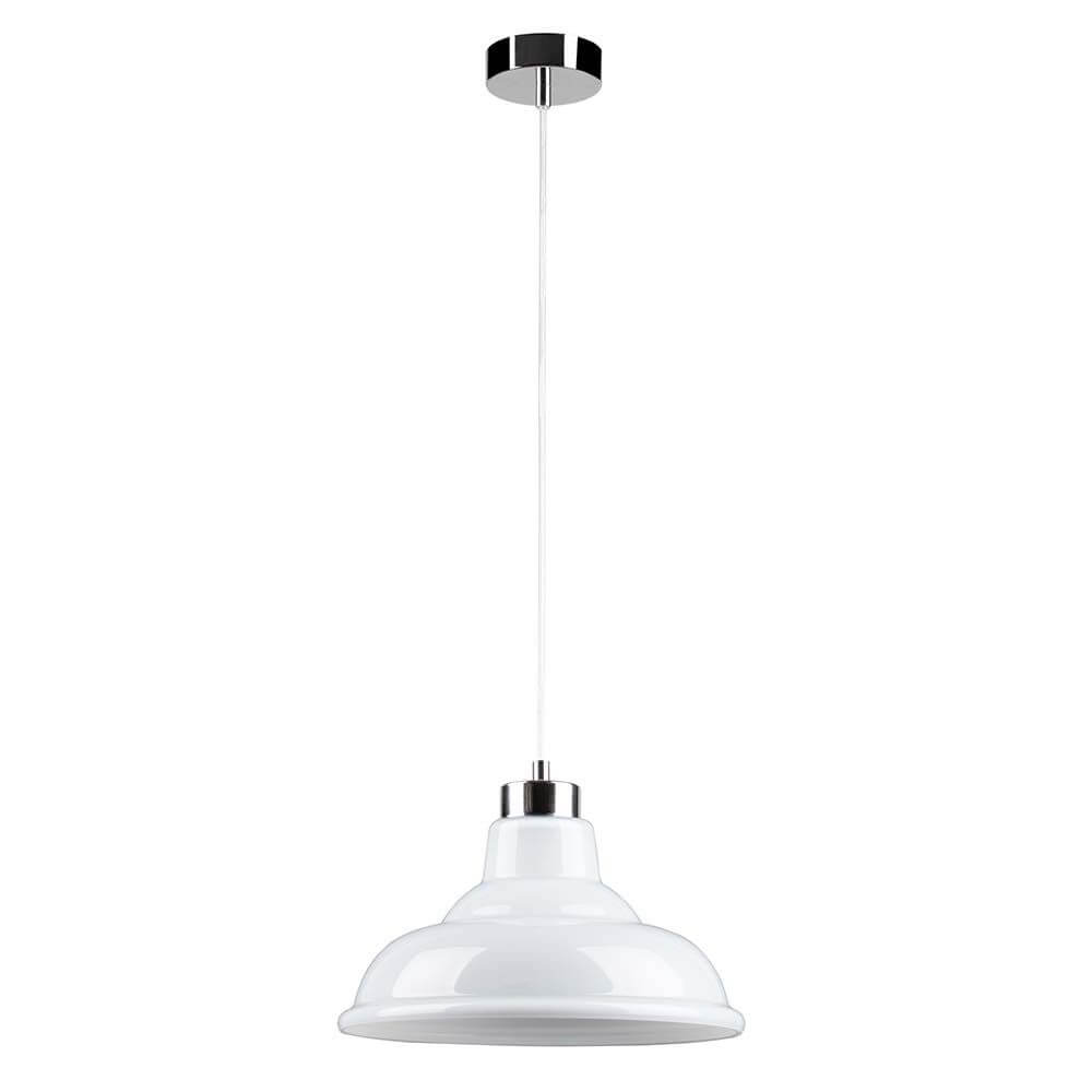 Lampada a sospensione avino Chrom, bianco, trasparente