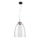 Pendellampe Campana Nussbaum, Transparent, hängende Glaslampe mit modernem Design.