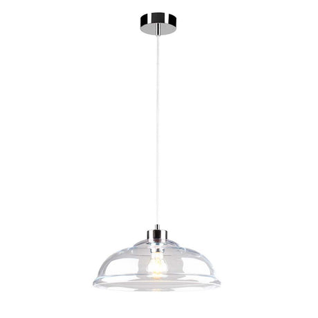Molde chrome pendant light, transparent, in a modern design with a clear glass shade.