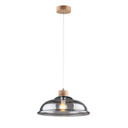 Pendellampe Molde Eiche-Geölt, Rauchglas, Transparent mit stylischem Design und Holzdetails.