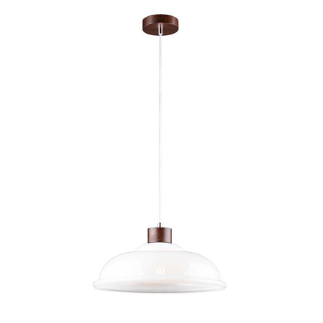 Pendellampe Molde Nussbaum, Weiß, Transparent – elegante Hängeleuchte mit modernem Design.