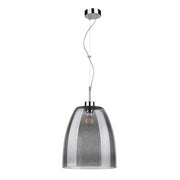 Pendelleuchte Campana Chrom, Rauchglas, Transparent