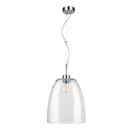 Pendelleuchte Campana Chrom, Transparent – elegante Deckenleuchte mit klarer Glasoptik und Chromakzenten.