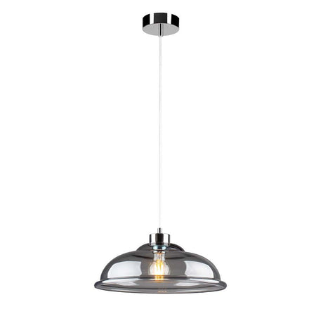 Pendelleuchte Molde Chrom, Rauchglas, Transparent mit glanzvollem Design und modernem Stil.