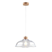 Pendelleuchte Molde Eiche-Geölt, Transparent aus Glas und Eiche mit modernem Design