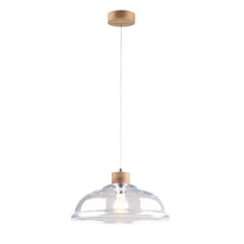 Pendelleuchte Molde Eiche-Geölt, Transparent aus Glas und Eiche mit modernem Design