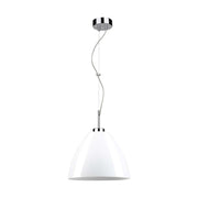 Pendelleuchte Tumulo Chrom, Weiß, Transparent in modernem Design mit glänzendem Finish.
