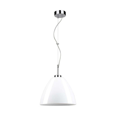 Pendelleuchte Tumulo Chrom, Weiß, Transparent in modernem Design mit glänzendem Finish.