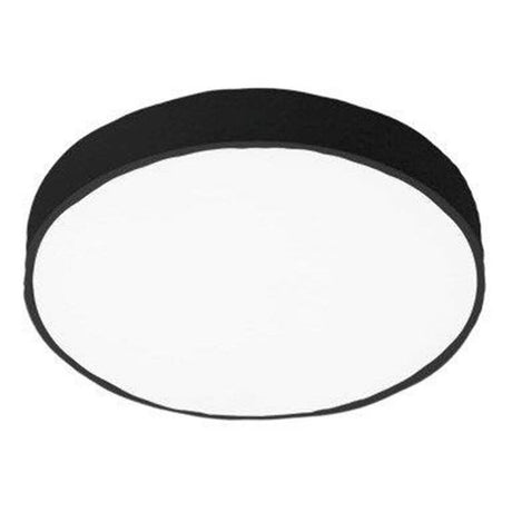 Luz de techo LED Rondo Highpower con marco de metal negro y rayos de luz homogéneos.