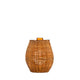 Saona Boho-Style LED Wand-Akkuleuchte aus Rattan IP54 in der Form einer handgewebten Rattanlampe