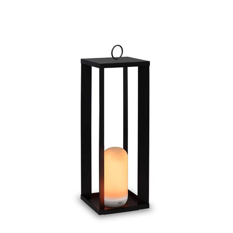Siroco LED lampe de table et de sol d’extérieur effet flamme dans un élégant style lanterne avec design étanche.