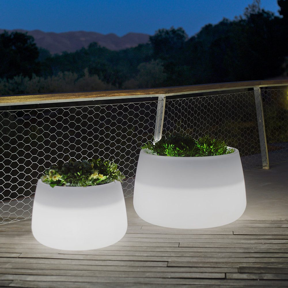 LED Solar Decorative Pot Camelia Cores Change