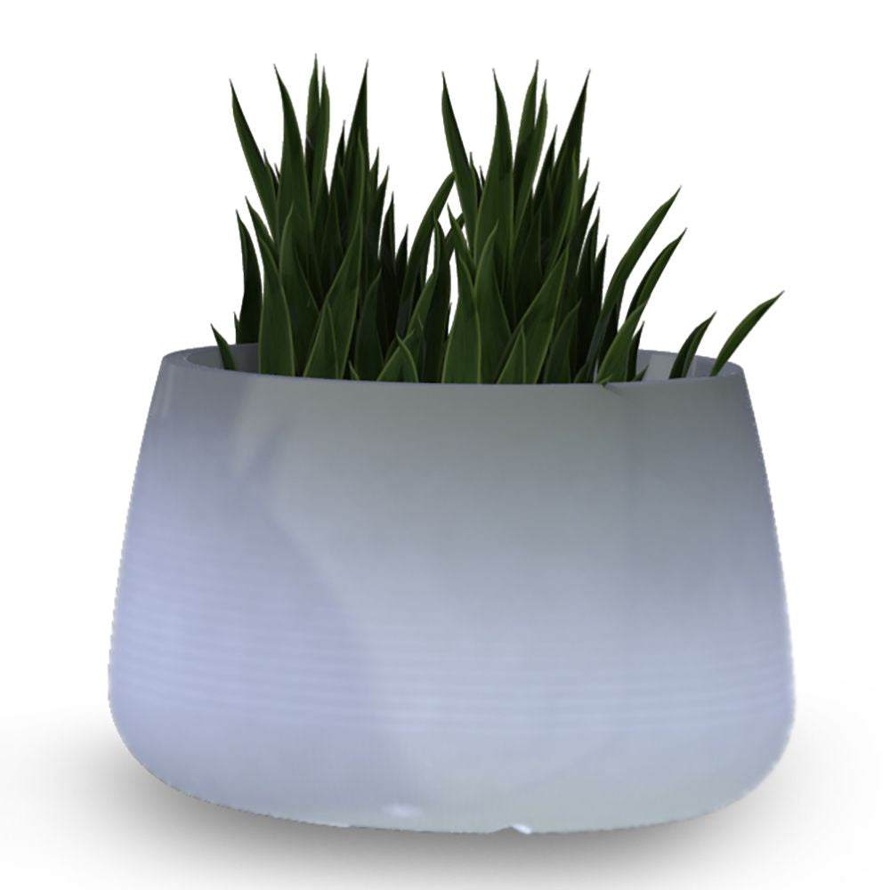 LED Solar-Dekotopf Camelia Farbwechsel
