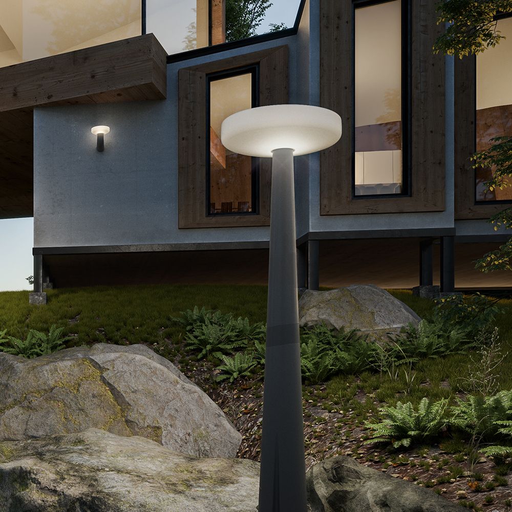 LED Solar Mast Lamp Paquita Gray