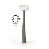 LED-Solar-Mastleuchte Pepita mit Hybridsystem, stilvolle und funktionale Gartenbeleuchtung in Grau.